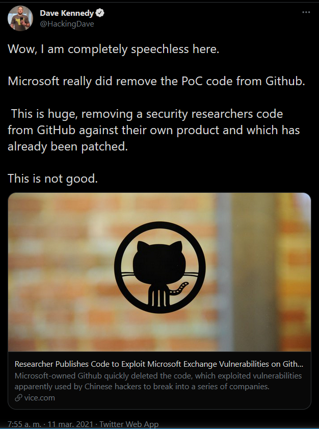 MS GitHub PoC code removed